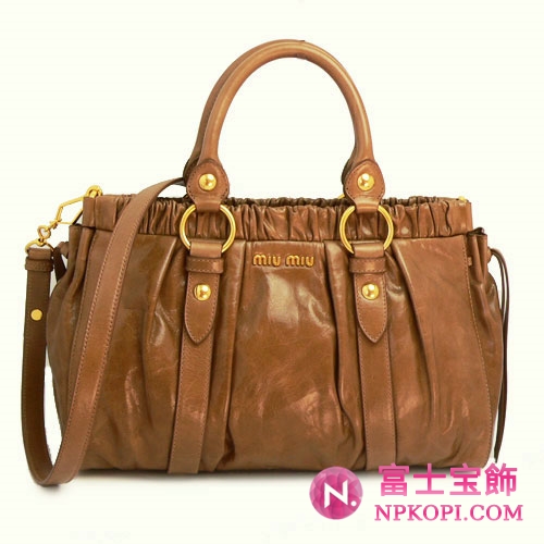 miumiu ミュウミュウ バッグ レディース 2WAY ショルダーバッグ ブラウン RT0383 VIT.LUX CANNELLA