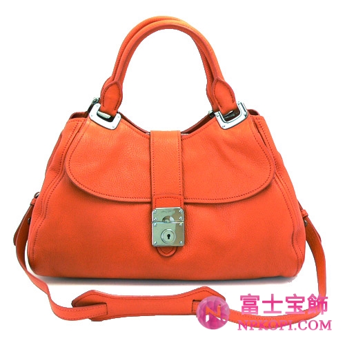 MIUMIU ミュウミュウ 2Way ショルダーバッグ レディース  レザー パパヤオレンジ RN0779 MADRAS PAPAYA