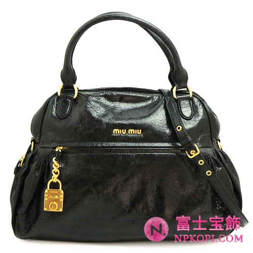 MIUMIU ミュウミュウ 2Wayバッグ レディース ショルダーストラップ付き レザー ブラック （RR1424 NAPPA CHARM NERO）
