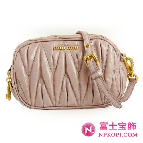 ミュウミュウ MIUMIU ショルダーポーチ/ポシェット/クラッチバッグ 2WAY プリーツレザー チェリー（MUGHETTO） 5N1559 MATELASSE/LUX