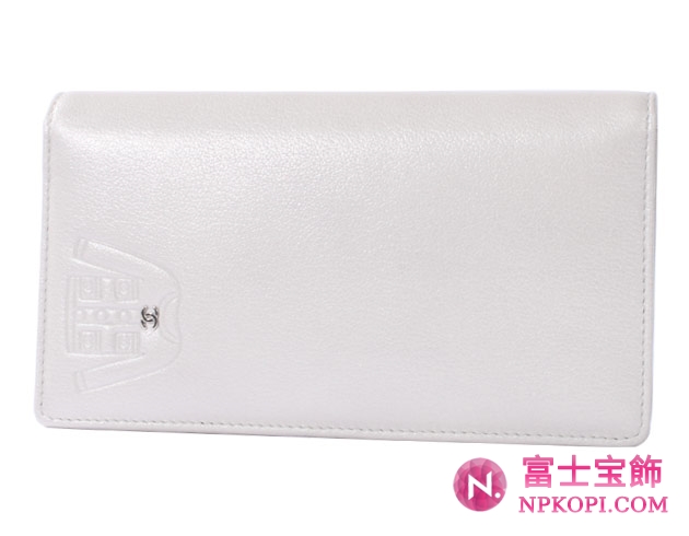 シャネル ジャケット 長財布 シルバー A48688