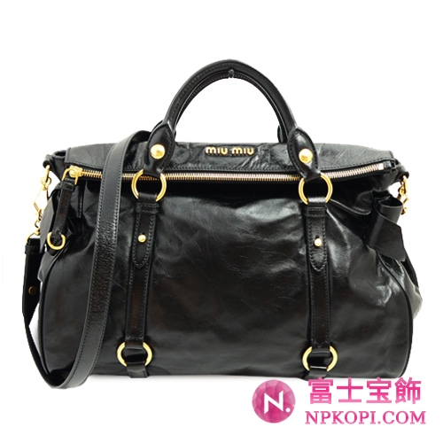 ミュウミュウ MIUMIU ハンドバッグ 2WAY ショルダーバッグ レザー ブラック（NERO）RT0365 VIT.LUX