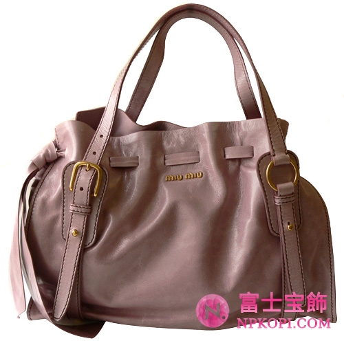 ミュウミュウ MIUMIU ショルダーバッグ リボン×巾着デザイン レザー チェリー(MUGHETTO) RR1312 VIT