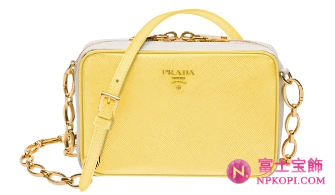 PRADA│プラダ　バッグ　[W17×H11×D5cm]　（イエロー×ホワイト）　12万9150円（予定価格）