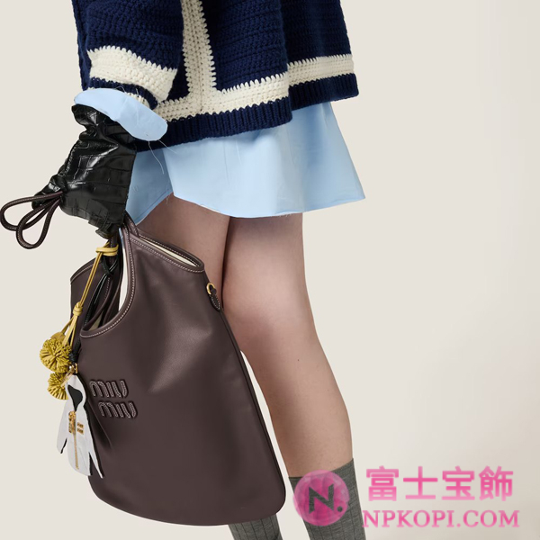 ミュウミュウアイビー レザー バッグ5BG231_ACRW_F0NBL_V_MLN