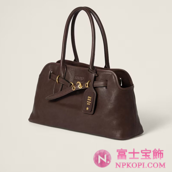 ミュウミュウアバンチュール ナッパレザー バッグ5BG310_2BBL_F0NBL_V_OOO