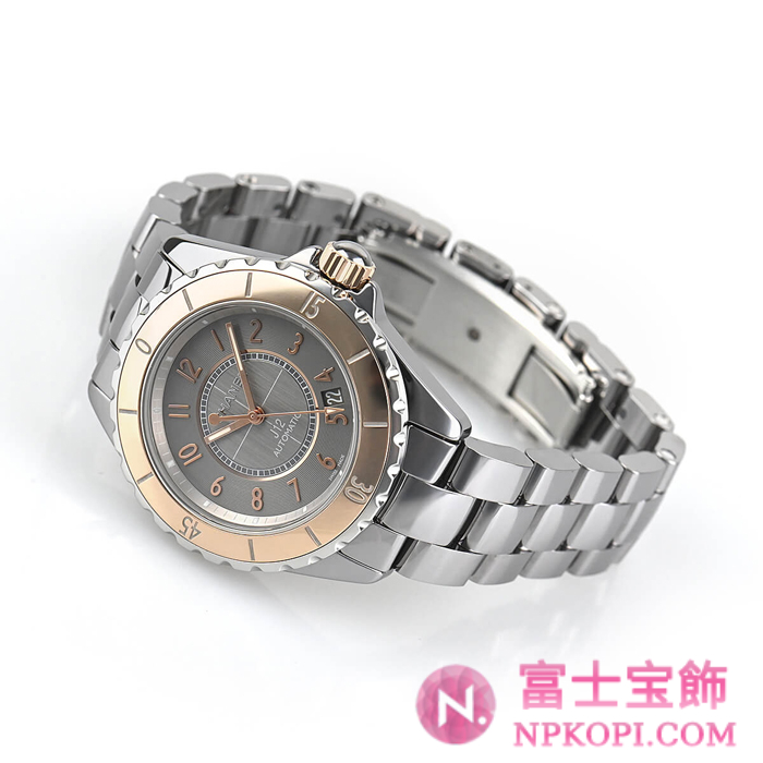 シャネルJ12時計コピーメンズ 自動巻き クロマティック 38MM ベージュゴールド H4185