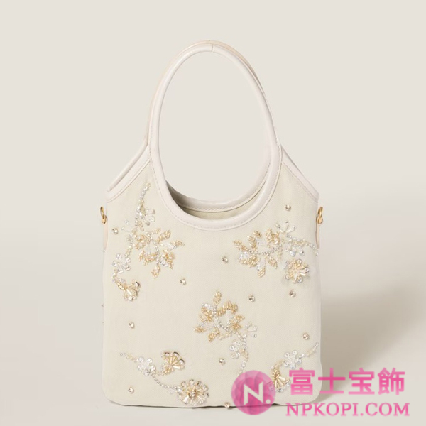 ミュウミュウスーパーコピーアイビー エンブロイダリー ギャバジン バッグ5BA281_2CU8_F0354_V_ORN