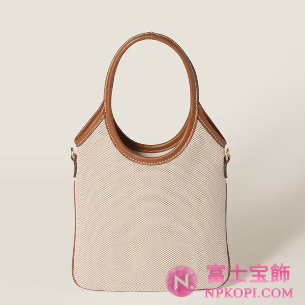 ミュウミュウスーパーコピーIVY キャンバスxレザー バッグ5BA281_ACRN_F062F_V_OLF