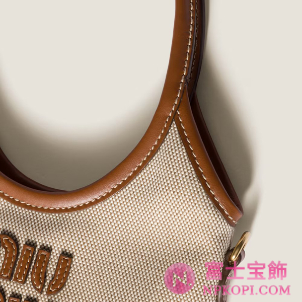 ミュウミュウスーパーコピーIVY キャンバスxレザー バッグ5BA281_ACRN_F062F_V_OLF