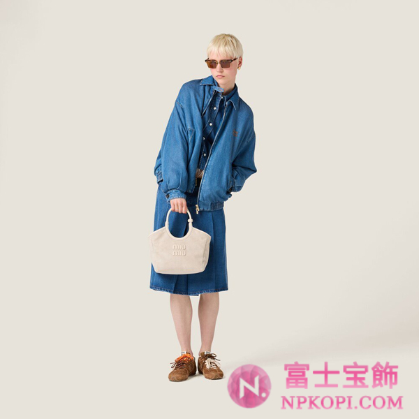 ミュウミュウスーパーコピースーパーコピーアイビー コーデュロイ ハンドバッグ5BA284_2F81_F0354_V_OON
