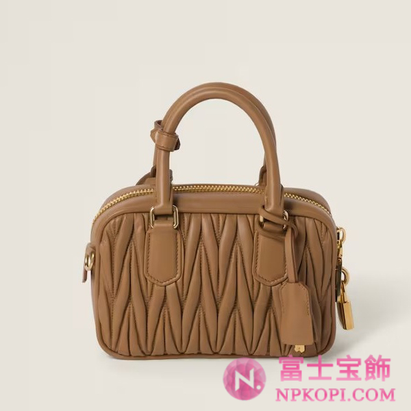 ミュウミュウスーパーコピーアルカディ マテラッセレザー バッグ5BB123_N88_F098L_V_YON