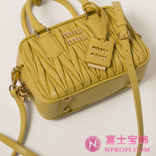 ミュウミュウスーパーコピーアルカディ マテラッセレザー バッグ5BB123_N88_F068X_V_YOO