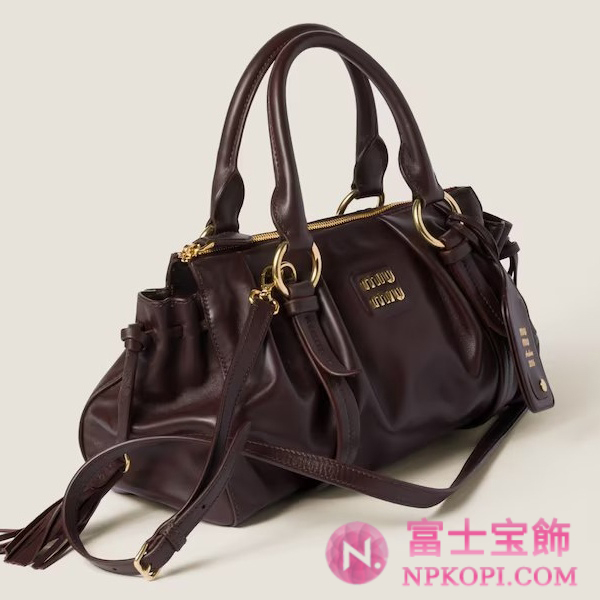 ミュウミュウスーパーコピージョワ ナッパレザー バッグ5BB166_2CSW_F0NBL_V_OOO