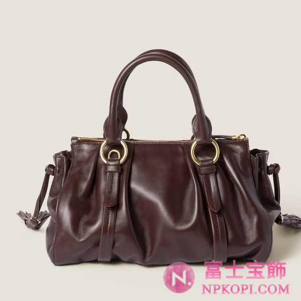 ミュウミュウスーパーコピージョワ ナッパレザー バッグ5BB166_2CSW_F0NBL_V_OOO