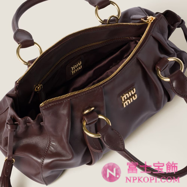 ミュウミュウスーパーコピージョワ ナッパレザー バッグ5BB166_2CSW_F0NBL_V_OOO