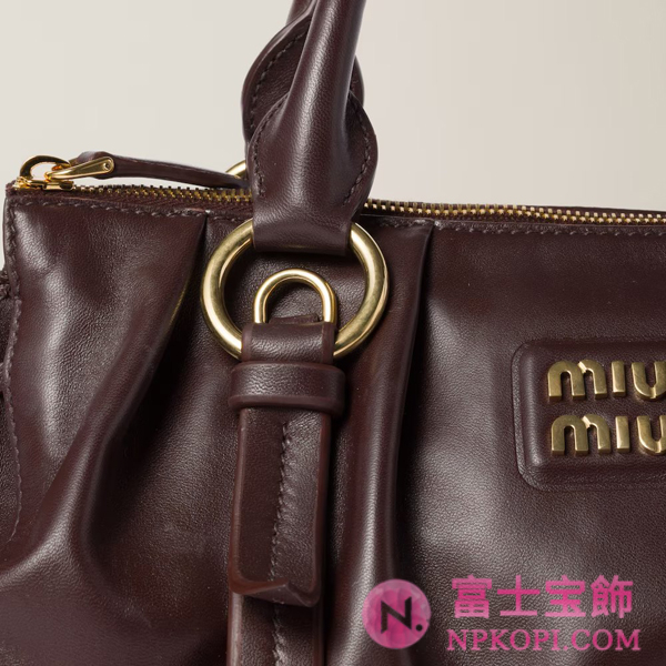 ミュウミュウスーパーコピージョワ ナッパレザー バッグ5BB166_2CSW_F0NBL_V_OOO