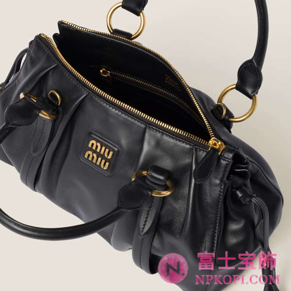 ミュウミュウスーパーコピージョワ ナッパレザー バッグ5BB166_2CSW_F0002_V_OOO