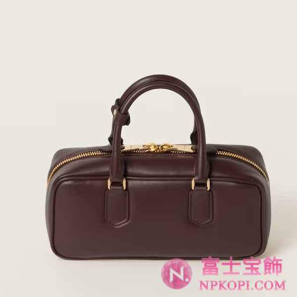 ミュウミュウスーパーコピーアルカディ レザー バッグ5BB148_ACR3_F0NBL_V_OON