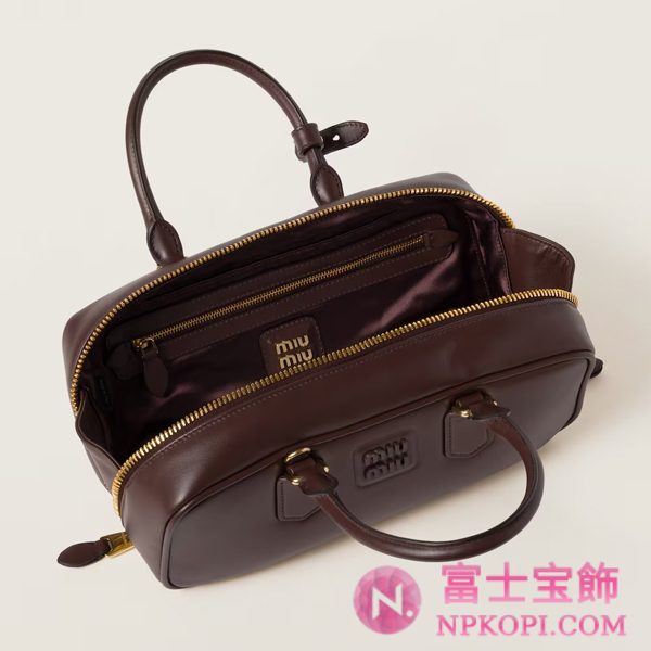 ミュウミュウスーパーコピーアルカディ レザー バッグ5BB148_ACR3_F0NBL_V_OON