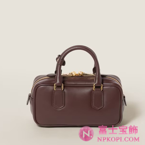 ミュウミュウスーパーコピーアルカディ レザー バッグ5BB142_ACR3_F0NBL_V_OON