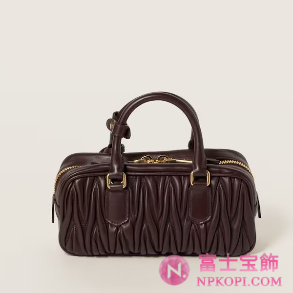 ミュウミュウスーパーコピーアルカディ マテラッセレザー バッグ5BB142_AN88_F0NBL_V_OON