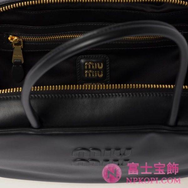ミュウミュウスーパーコピーレザー トップハンドルバッグ5BB172_2CRW_F0002_V_OOO
