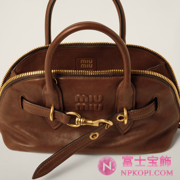 ミュウミュウスーパーコピーアバンチュール ナッパレザー トップハンドルバッグ5BB169_2BBL_F0316_V_OOO
