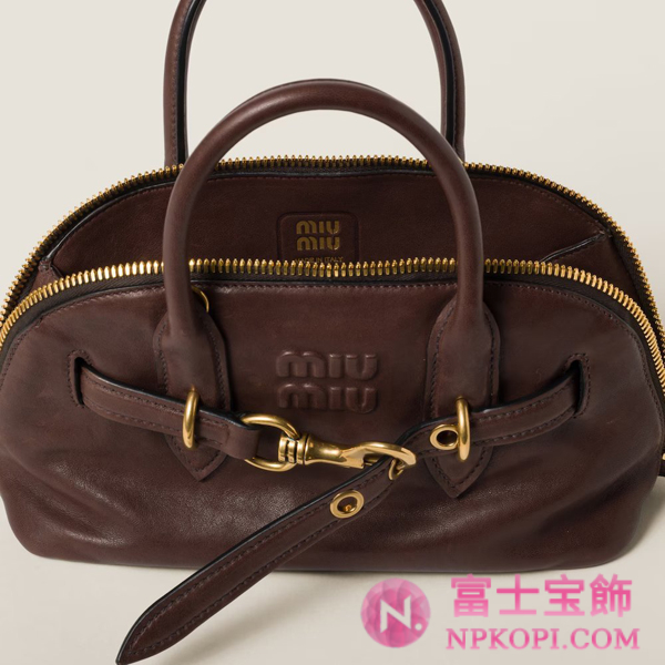 ミュウミュウスーパーコピーアバンチュール ナッパレザー トップハンドルバッグ5BB169_2BBL_F0NBL_V_OOO