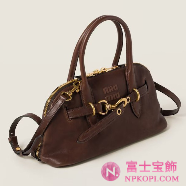 ミュウミュウスーパーコピーアバンチュール ナッパレザー トップハンドルバッグ5BB168_2BBL_F0NBL_V_OOO
