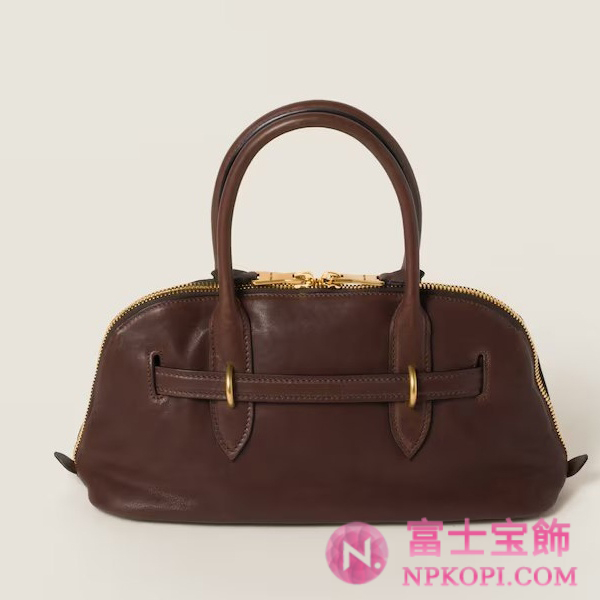 ミュウミュウスーパーコピーアバンチュール ナッパレザー トップハンドルバッグ5BB168_2BBL_F0NBL_V_OOO