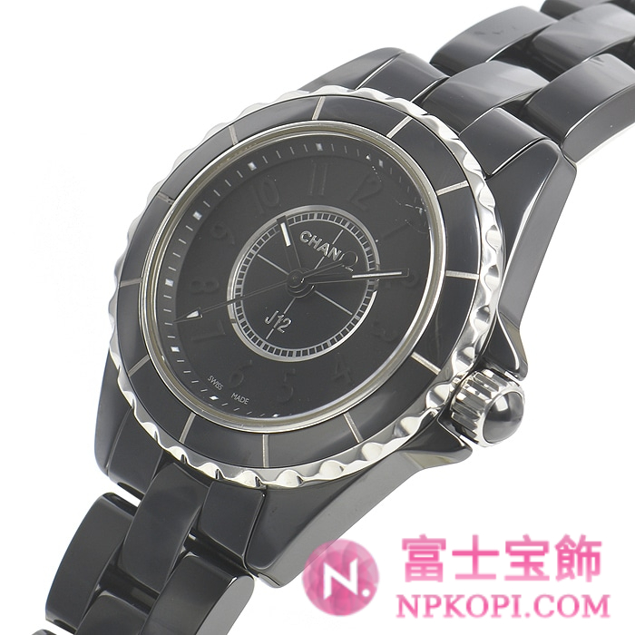 シャネルJ12時計コピーレディース クォーツ インテンスブラック 29MM H4196