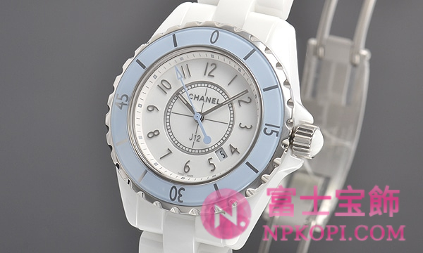シャネルJ12時計コピーレディース クォーツ ソフトブルー 33MM 世界限定1200本 H4340