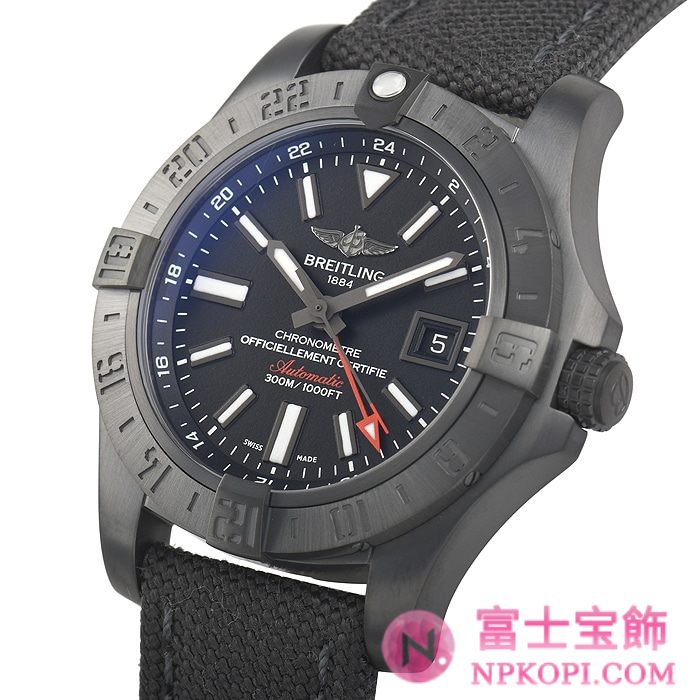 ブライトリング自動巻きアベンジャーII GMT ブラックスチール M329B04MMA