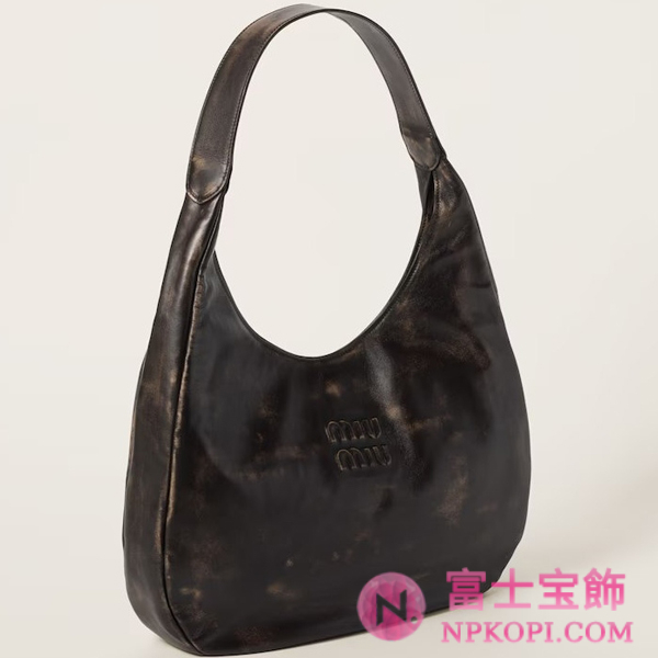 ミュウミュウスーパーコピーナッパレザー ホーボーバッグ5BC155_2F6P_F0201_V_MON