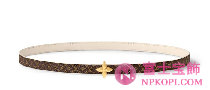 ルイヴィトンモノグラムベルト･LV ミニ フラワーグラム 15MM リバーシブル  カラー クオーツM4196Y