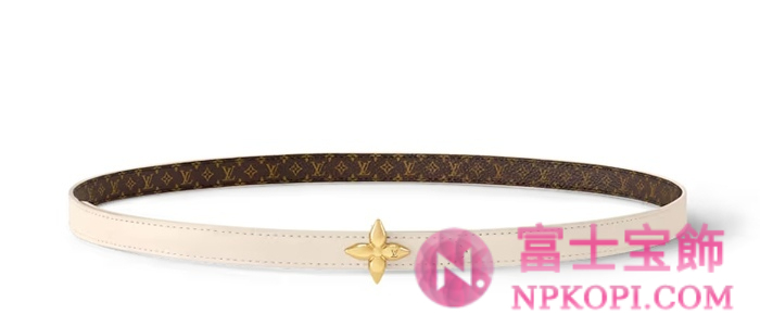 ルイヴィトンモノグラムベルト･LV ミニ フラワーグラム 15MM リバーシブル  カラー クオーツM4196Y