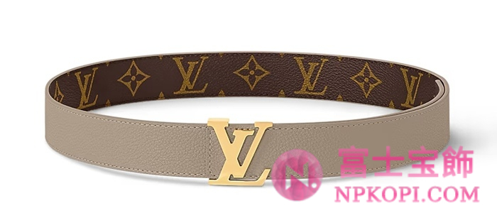 ルイヴィトンモノグラムベルト･LV イニシャル 30MM リバーシブル  カラー ベージュM0696W