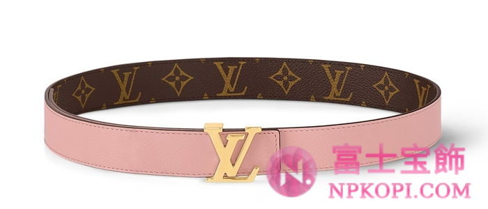 ルイヴィトンモノグラムベルト･LV イニシャル 30MM リバーシブル  カラー  ローズプードルM0321W