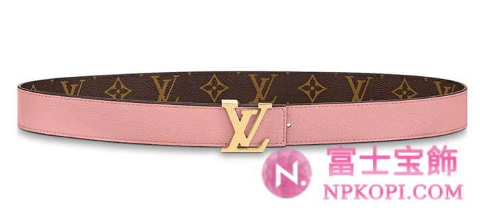 ルイヴィトンモノグラムベルト･LV イニシャル 30MM リバーシブル  カラー  ローズプードルM0321W