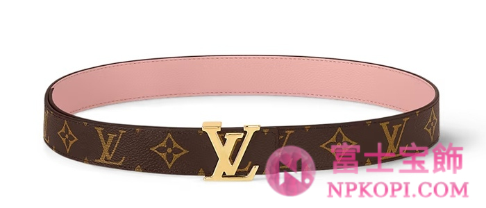 ルイヴィトンモノグラムベルト･LV イニシャル 30MM リバーシブル  カラー  ローズプードルM0321W