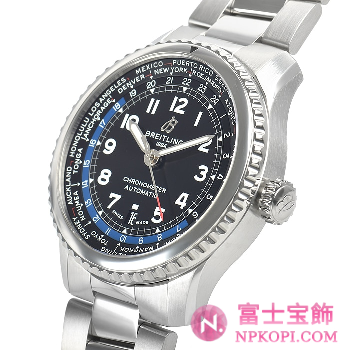ブライトリング自動巻き時計アビエーター8 B35 オートマティック ユニタイム43 A038B-1PSS(AB3521U41B1A1)