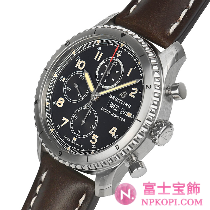 ブライトリング自動巻き時計アビエーター8 クロノグラフ43 A128B-1LBA(A13316101B1X4)
