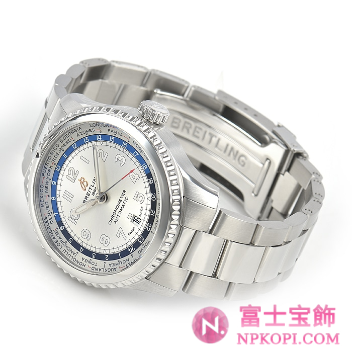 ブライトリング自動巻き時計アビエーター8 B35 オートマティック ユニタイム43 A038G-1PSS(AB3521U01G1A1)