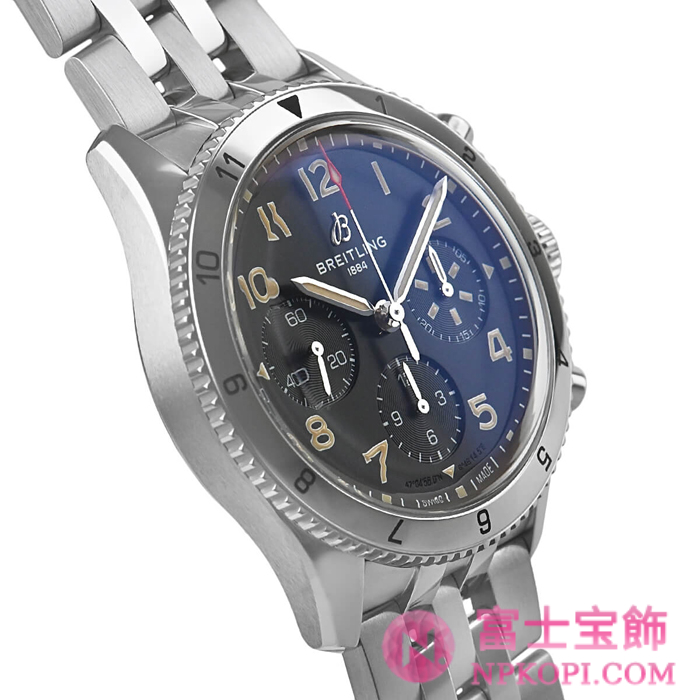 ブライトリング自動巻き時計クラシック アヴィ クロノ 42 P-51 マスタング A233803A1B1A1