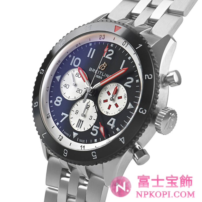 ブライトリング自動巻き時計スーパー アヴィ B04クロノグラフGMT46モスキート YB04451A1B1A1
