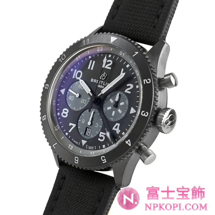 ブライトリング自動巻き時計スーパー アヴィ B04 クロノグラフ GMT 46モスキート ナイトファイター SB04451A1B1X1