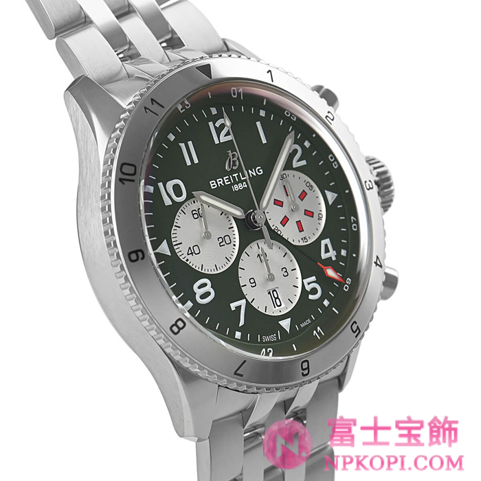 ブライトリング自動巻き時計スーパー アヴィ B04クロノグラフGMT46カーチス ウォーホーク AB04452A1L1A1