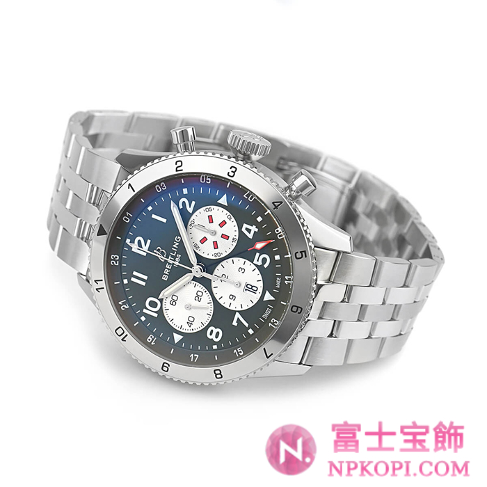 ブライトリング自動巻き時計スーパー アヴィ B04クロノグラフGMT46カーチス ウォーホーク AB04452A1L1A1