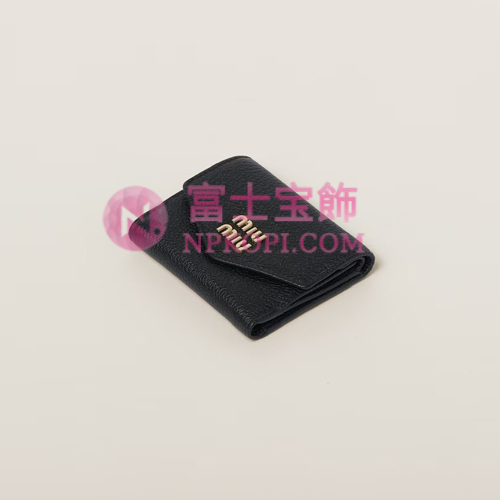 ミュウミュウスーパーコピーヴィッテロダイノレザーフラップ付折り財布5MH043_ADT7_F0002